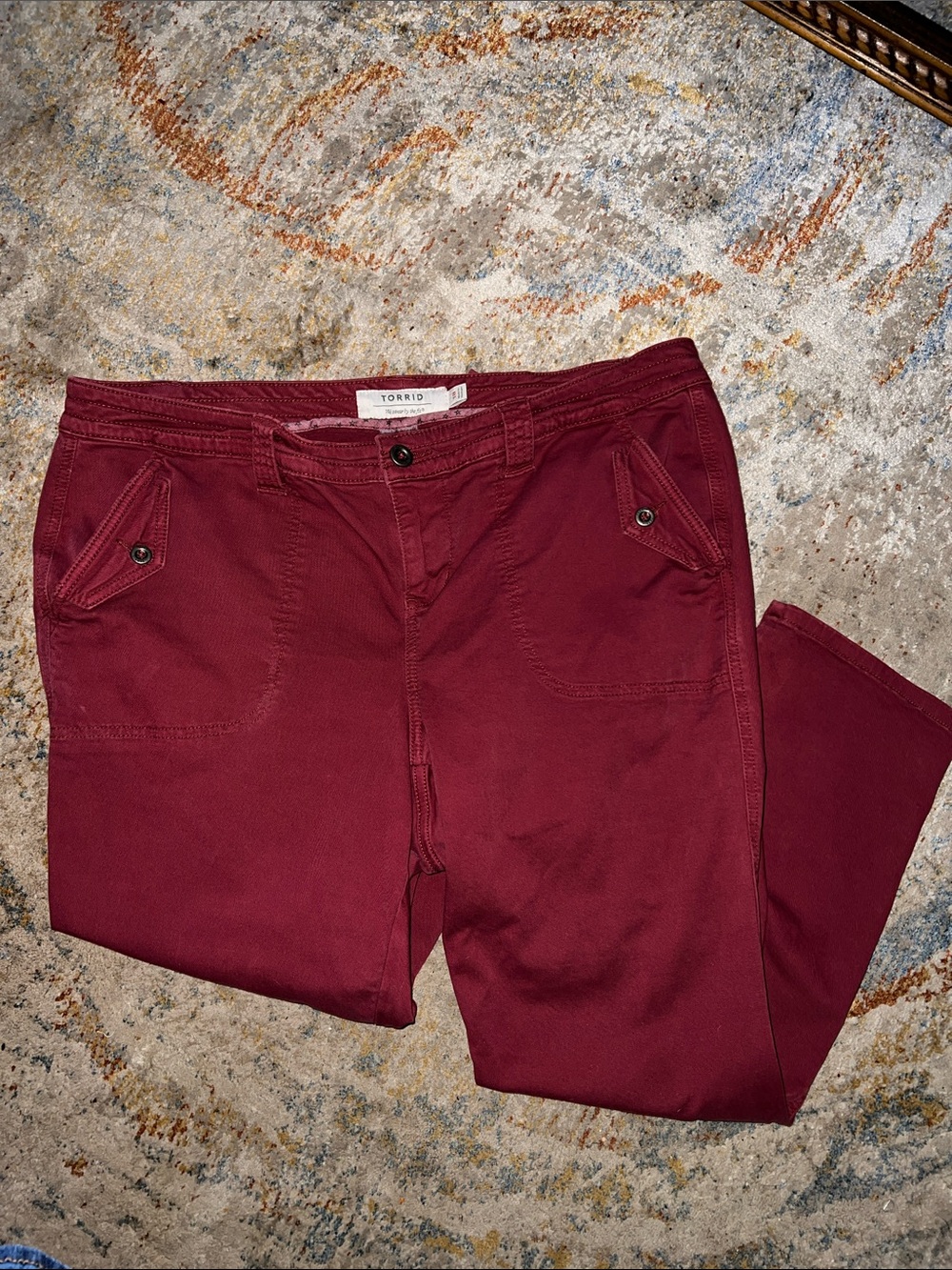 torrid Burgundy Straight-Leg Jeans